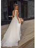 Beaded Ivory Lace Tulle V Back Wedding Dress Beaded Ivory Lace Tulle V Back Wedding Dress